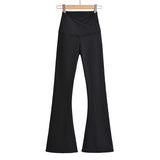 22366 New Winter Women's Wear Hair V Waist-Up Yoga Pants Casual Flared Trousers Women's Style