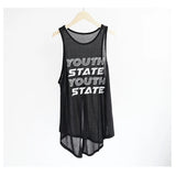 Fashion Sports Running Fitness Yoga Suit Sleeveless Vest Women Summer Loose Letter Yarn Burqa Shirt Top