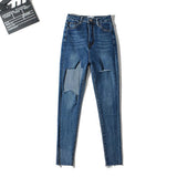 Spice Girls Summer Personality Big Hole Pencil Nine-Point Trousers Elastic Tight Small Foot Pants Fashion Thin