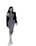 French Temperament Royal Sister Fan Gao Collar Dress Women Autumn And Winter New Design Tight Body Thin Ass Long Skirt