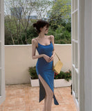 Sexy Sleeveless Sling Dress Women Summer Fashion Pure Hottie Seaside Vacation Slimming Dress