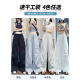 Workwear Women's 2025 New Summer Thin High-Waisted Loose Thin Leisure Sports Climbing Trousers #2232