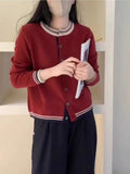 KANING British Collar Knitted Cardigan Women 2026 Autumn New Loose Thin Blouse Sweater Outside
