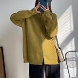 KANING Collar Double Zipper Design Knitted Cardigan Women 2026 Autumn And Winter New Korean Version Of Lazy Wind Sweater