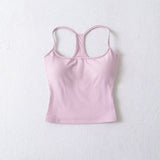 Sweet Sister Flat Mouth Hanging Neck Sling Vest With Chest Pad Removable Short Back Sleeveless Vest