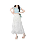White Tight Waist Skirt A-Word Female Summer 2025 New High-Waist Leisure Temperament Long Skirt Tide