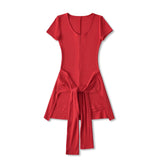 Spring And Summer Niche Hottie Waist Strap Two Sets Of One-Piece Women Solid Color Repair T-Shirt Short Sleeves
