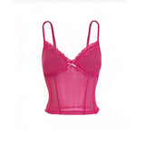Sexy Hottie Lace Pink Sling Vest Woman Spring New Slimming Short Korean Version Of The Top Tide