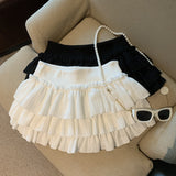 Sweet Wind Multi-Level Spoon Cake Half Dress Girl Spring Summer A Short Skirt