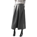 2026 Autumn And Winter New Skirts Loose Broad Leg Pants Nine Trousers Hair, Tight Waist Wide Leg Pants