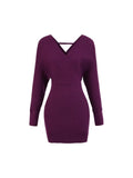 Yu Sister Hottie Temperament Thin V-Neck Knitted Dress Woman 2025 Autumn And Winter New Pure Want To Pack In The Hips Short Skirt
