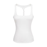 Spice Girls U-Necked Back Twisting Shersion Sling Sling Sports Fitness Bottom Sleeveless T-Shirt