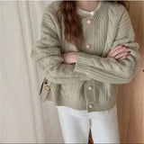 Korean Version Of The Gentle Mahjong Sweater Women's Coat 2026 Autumn And Winter New Loose Soft-Creative Knitted Cardigan Women's Clothing Trend