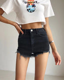 Spice Girls Street Style Stretch-And-Fry Shorts Hot-Legged Long Beach Pants Denim Casual