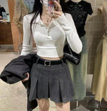 Purely Sexy Hottie Style Blo Dress Autumn And Winter Short Polo Collar Slimming Inside The Long-Sleeved T-Shirt Top