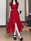 Red Dress Dress Women's Summer 2025 New Popular Explosion This Year's Huge Look Niche Beautiful Waist-Bendered Long Dress