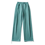 12 Color Loose Casual Foot Pants Women's Trousers Chic Dredging Sweatpants Straight Draw Rope Broad Leg Trousers Drag Floor Pants