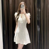 Chinese Style Improved Cheongsam Lace Buckle With The Flower Dress Girl Summer Solid Color Waist A Short Skirt