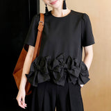 Sweet Wind Pink Short-Sleeved Bow Under The Pendulum Loose Top Woman 2026 Spring Reduced Princess Wind Jacket T-Shirt