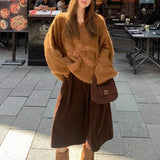 Kaning Bow Languid Wind Jacket Sweater 2026 Autumn And Winter New Loose Korean Design Knitted Shirt