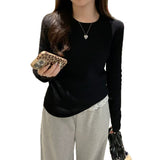 KANING Autumn And Winter Plus Velvet Sweater Women's New Thick One-Piece Velvet Collar Collar Warm Knitted Bottom Shirt