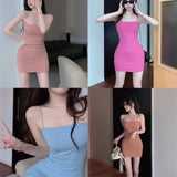 Sweet Hottie Sexy Fine Sling Dress Women's Summer Design Sense Slimming Inside The Ass Skirt