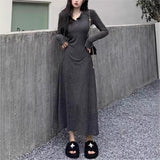 Autumn And Winter 2025 New French Temperament Black Dress Bottom Sweater Skirt Girl Small Knitted Dress