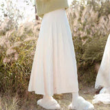 KANING Long Wave Ling Knitted Umbrella Skirt 2026 Autumn New A-Shaped Skirt High-Waist Knitted Skirt