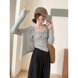KANING Knitted Vest With Two Sets Of 2026 Autumn New Sweet Temperament To Show Knitted Cardigan Woman