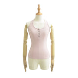 Pure Hot Girl Shell Buckle Neck Vest Button Repair Vest Vest Blouse Summer Women's Clothing