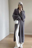 Imitation Of The Stinger Temperament Long Over The Knee Sweater Cardigan Women Autumn And Winter New Lazy Wind Loose Thick Knit Coat