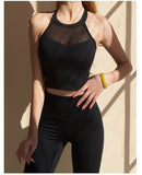 Sports Hanging Neck Vest Women Running Mesh Sexy Summer With Chest Cushion Fitness Blouse Hot Girl Outside The Wind To Wear Yoga Clothes