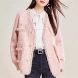 KANING Korean Small Fragrant Breeze Knitted Jacket 2026 Autumn And Winter New Escreide Sleeve Sweater Cardigan Shirt Top