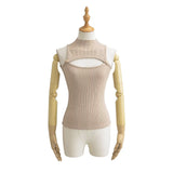 Personality Pure Wind Half-High Collar Hollow Vest Top Spring And Summer New Sexy Slimming Hottie Sleeveless Short