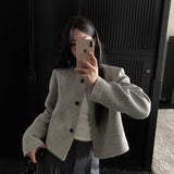 Temperament Famous Lady Small Fragrant Coat Woman 2026 Spring And Autumn New High-End Sense Retro Round Neck Tuff Top Woman