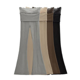 Pure Wind Summer Thin Lace Splicing High Waist Slim Thin Trumpet Trousers Hanging Micro-Speaker Casual Trousers Woman
