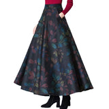 Autumn And Winter Lattice Half Dress Girl Retro New Large Size A Skirt Big Swing Skirt High Waist Thin Skirt Tide
