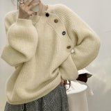 Spring And Autumn 2026 New Chic Design Sense Niche French Temperament Lazy Wind Soft Glutinous Sweater Knitted Shirt Women