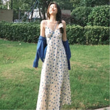 Summer Dress With A Complete Set Of Fashion Age-Less Gentle Syringe Cardigan Sleeveless Floral Sling Dress Two Sets