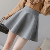 Hairy Dress Woman 2025 New High-Waisted Ass Short Skirt A-Word Black Autumn And Winter Half Skirt 100-Folded Pony-Up Skirt