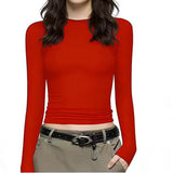 Ins Sexy Hottie Short-Sleeved T-Shirt Girl Basic Long-Sleeved Bottom Top Lady