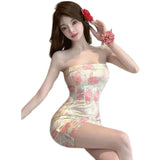 French Temperament Babes Floral Tset Thumice Dress Women's Summer New Slimming Sexy Ass Short Skirt