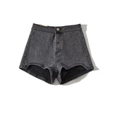 Irregular High-Waisted Denim Shorts Babes Long Leg Tight-Puffed-Girls Hot-Pants Women's-Sighting-Sighting-Sighting Women's-Puffed Slacks Summer