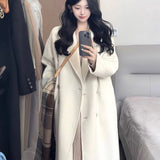 2025 Autumn And Winter New Wool Coat Female Korean Version Of Loose Temperament Elegant Long Coat Outside The Female
