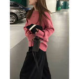 KANING Korean Version Of The Basic Round-Neck Red Sweater Women 2026 Autumn And Winter New Lazy Style Design Knitted Shirt