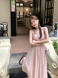 Seaside Holiday French Dress 2025 New Female Pink Fairy Dress Super Fairy Ling Dress Sling Skirt Girl Summer