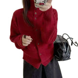 KANING Korean Languishing Collar Solid-Color Knitted Cardigan 2026 Autumn And Winter New Fashion Sweater Jacket