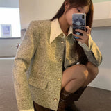 Fake Two POLO Collar Small Fragrant Coat 2026 Autumn And Winter New Short Temperament Coarse Flowers, High-End Short Top Woman