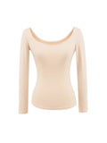 Hottie Long-Sleeved T-Shirt Girl Pure Lust Wind On The Shoulder Slim Top Inside The Bottom Blouse T-Shirt