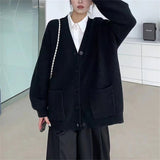 KANING Milk Blue Soft Knitted Cardigan Women's New Solid Color Lazy Wind Sweater Jacket In Autumn And Winter 2026